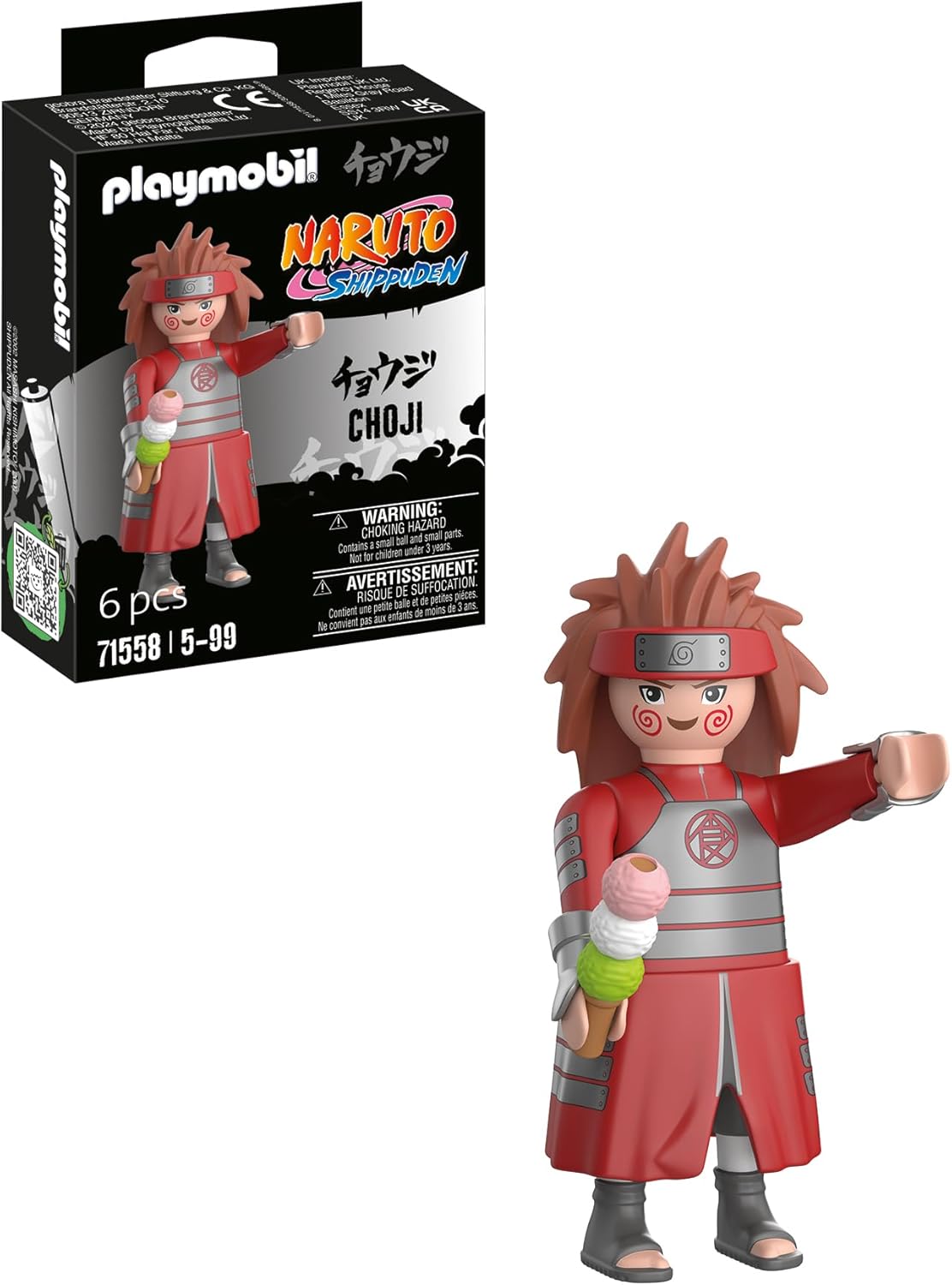 PLAYMOBIL Naruto Shippuden 71558 Choji Acessórios detalhados, maiores