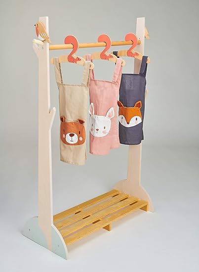 Delantal de lino con diseño ThreadBear con correas cruzadas en la espalda para niños a partir de 3 años: juego creativo y decoración infantil