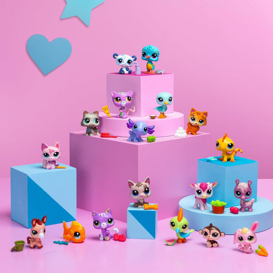 Littlest Pet Shop Conjunto completo de 18 caixas surpresa individuais Série 2 | Cada caixa surpresa contém 1 mini brinquedo LPS, 1 acessório, 1 cartão colecionável e 1 código virtual | Brinquedos colecionáveis