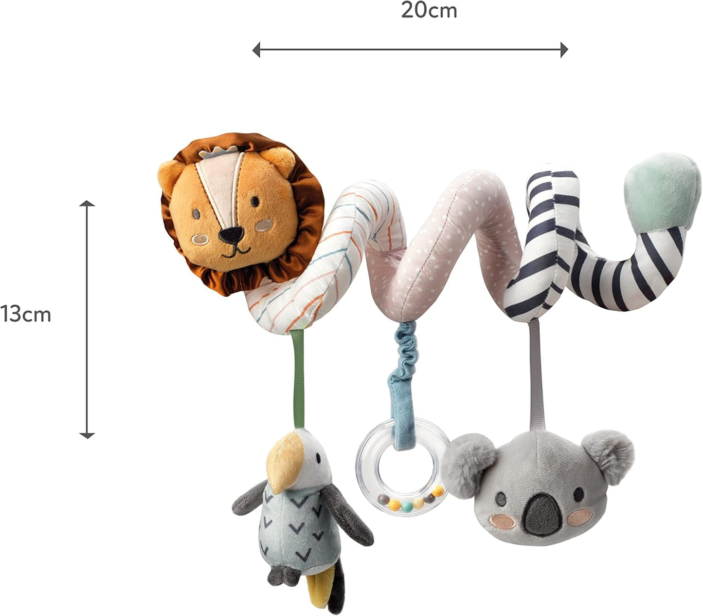 Espiral de actividades Nuby Animal Adventures – Juguete interactivo para cochecito con juguetes sensoriales | Adecuado desde el nacimiento