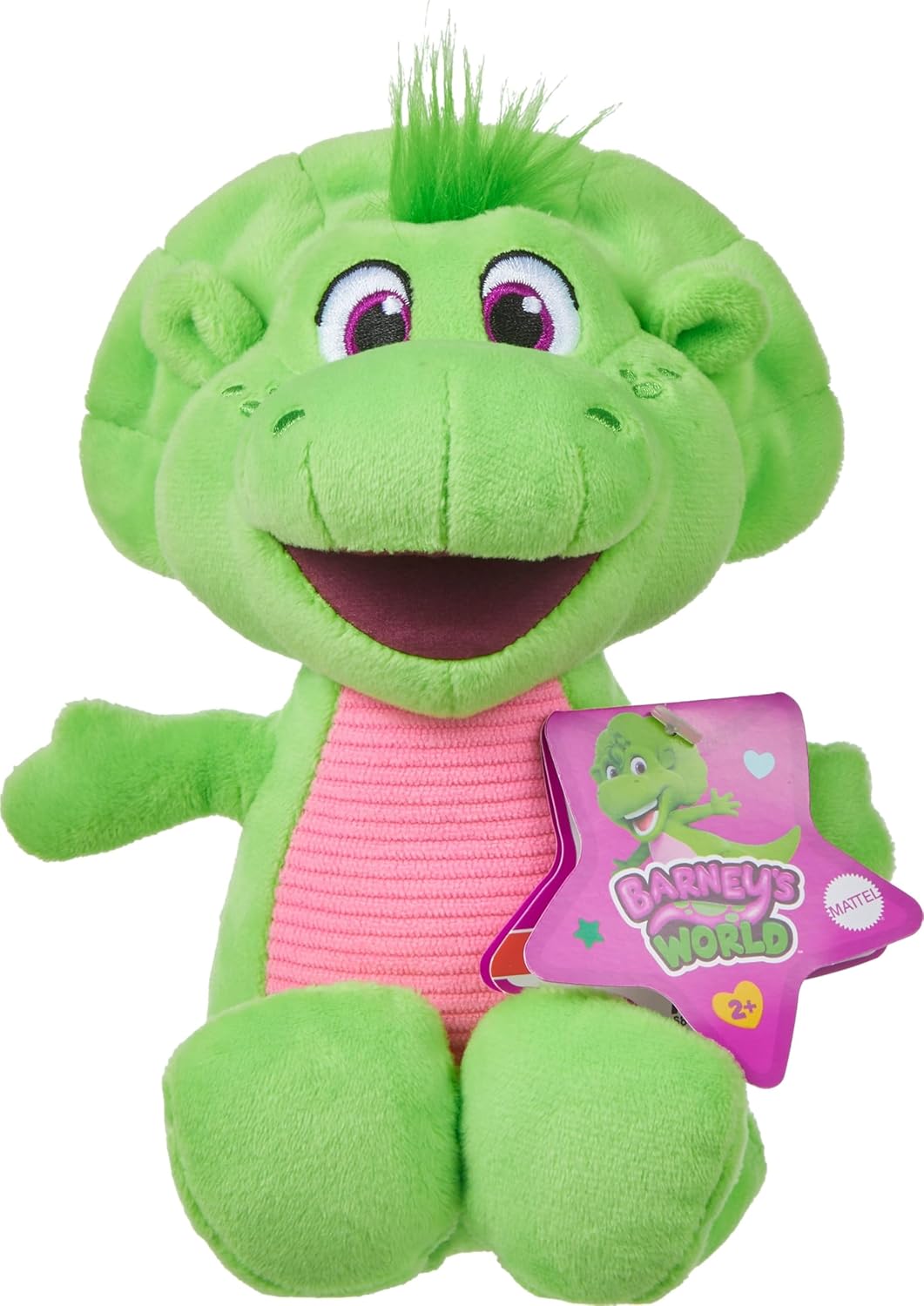 Fisher-Price Brinquedo de Pelúcia Barney World Baby Bop, Dinossauro de 16,5 cm, para Crianças em Idade Pré-escolar a partir de 2 Anos, HVF41