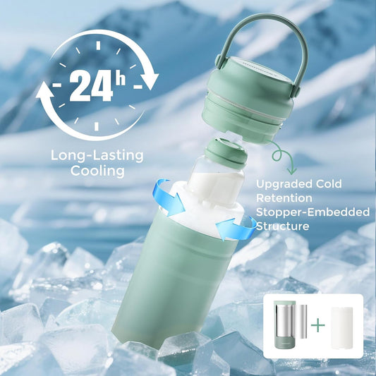 Momcozy Refrigerador portátil para leite materno, ideal para viagens, mantém o leite materno refrigerado por 24 horas sem congelar, freezer pequeno de 350ml à prova de vazamentos, presente essencial para novas mamães que estão amamentando.