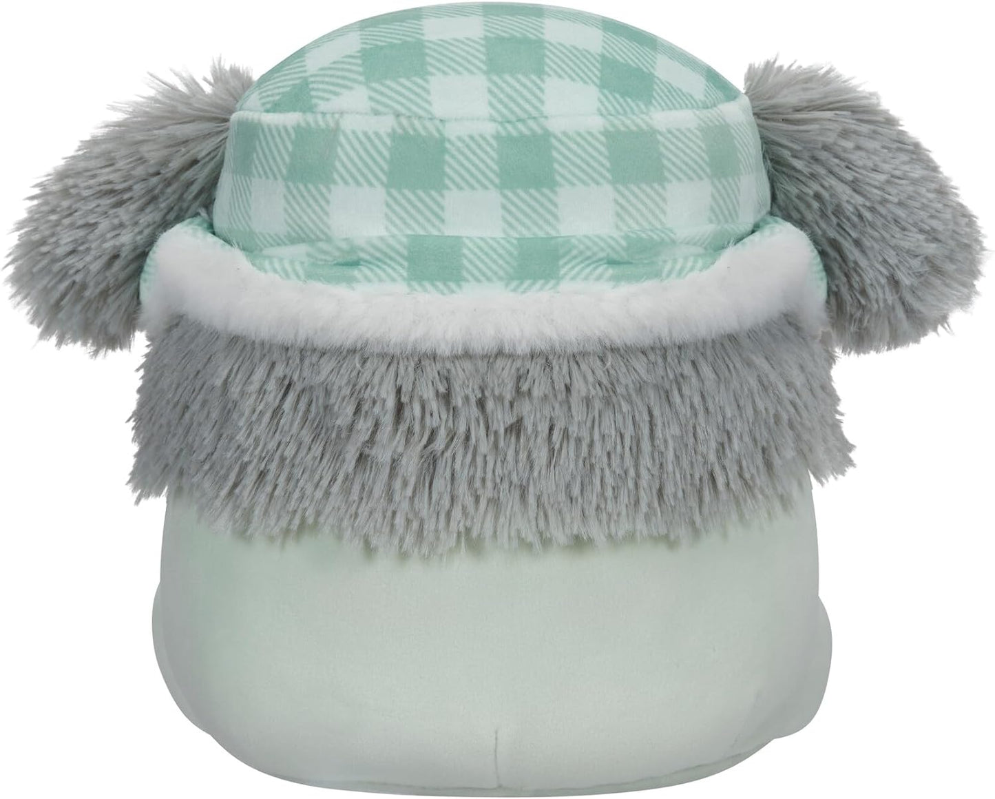 Squishmallows Evita the Grey Bigfoot original de 7,5 polegadas com chapéu Trapper de pelúcia ultramacia de tamanho pequeno