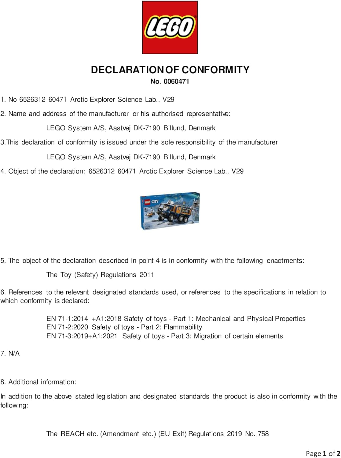 LEGO City Arctic Explorer Science Lab Truck Toy - Veículo de exploração com direção e suspensão - inclui uma scooter de neve, 5 minifiguras e 3 figuras de animais lobo - Presente para meninos a partir de 8 anos - 60471