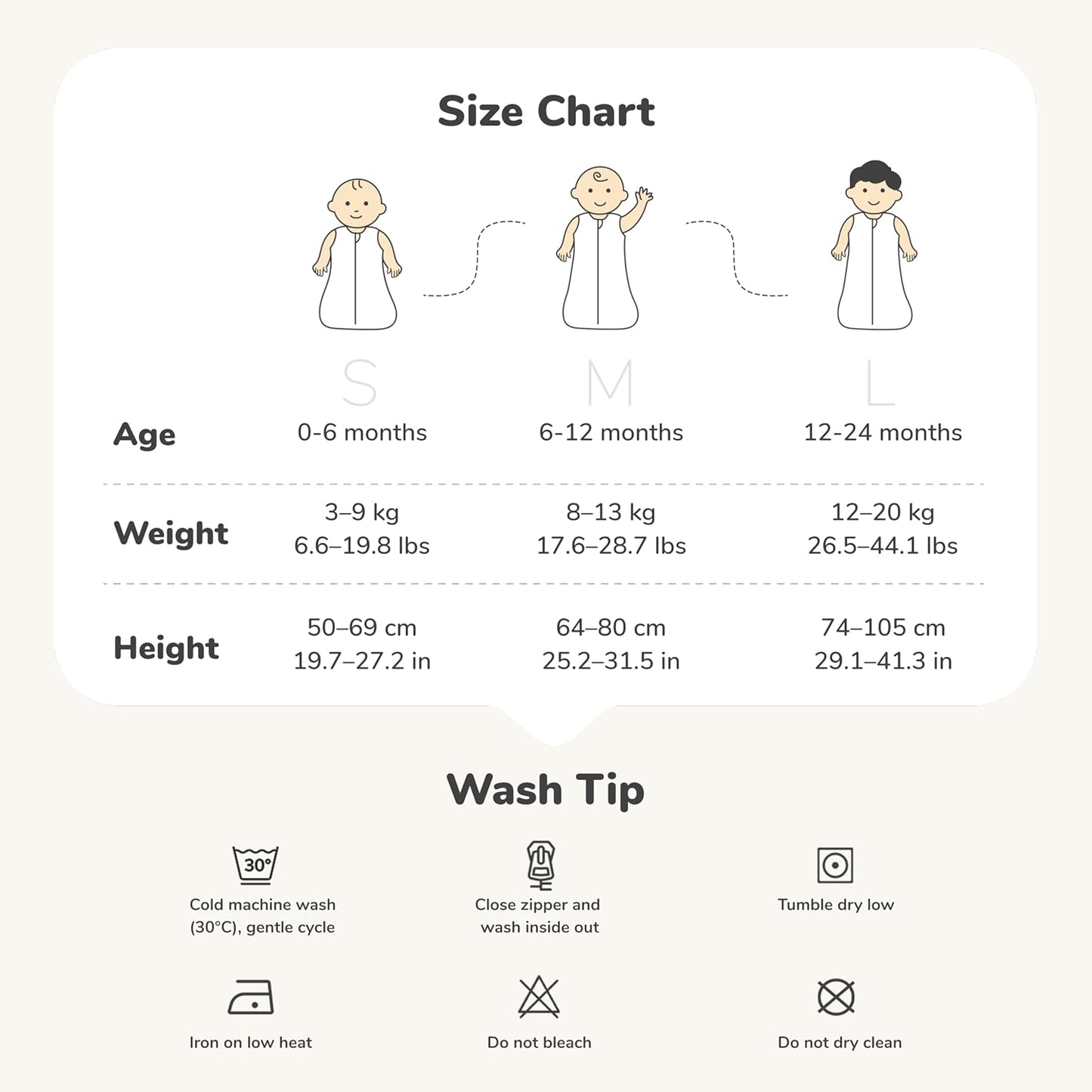 momcozy Saco de dormir para bebê, 0-6 meses, 1.5 TOG, com ajuste por botões de pressão, zíper duplo, tecido macio de bambu, estampa de girafa, tamanho P