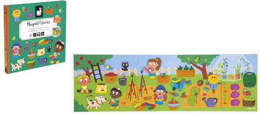 Janod - Magnéti'Stories A Horta - Jogo Magnético Educativo 30 Ímãs - Brinquedo Infantil de Papelão FSC - Desenvolve a Imaginação e a Motricidade Fina - A partir dos 3 Anos - J05449