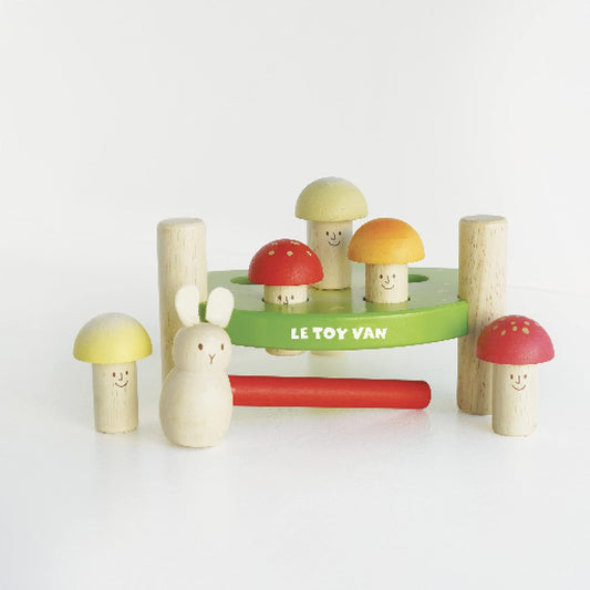 Le Toy Van - Jogo Educacional de Madeira Petilou Mr Mushroom Hammer | Adequado para crianças pequenas – meninos ou meninas de 1 ano +