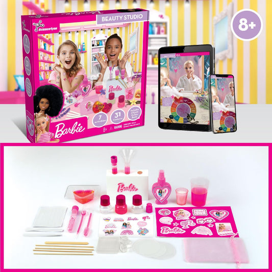 Science4you Kit de fabricação de perfume e sabonete da Barbie para crianças de 8 anos ou mais, faça seus próprios sabonetes e perfumes da Barbie, tatuagens temporárias para festas, kits de artesanato de beleza para crianças