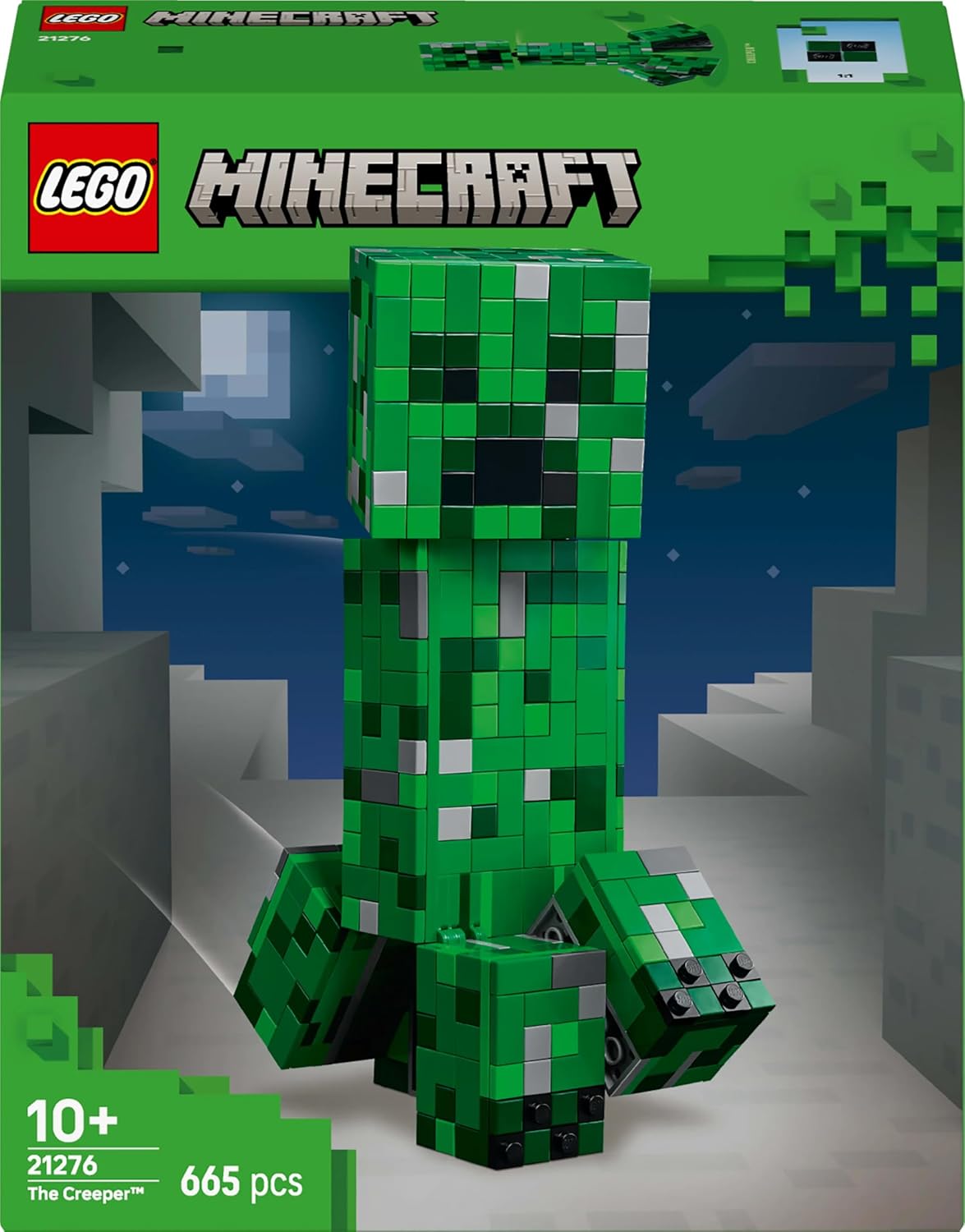 LEGO Minecraft The Creeper Toy - Figura de monstro articulada com compartimento oculto, porco e elemento TNT - Conjunto de construção para meninos, meninas e fãs de jogos a partir de 10 anos - 21276