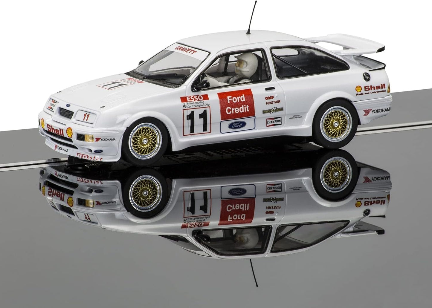 Scalextric C3781 Robb Gravatt Ford BTCC Sierra RS500-Robb Gravett, Brands Hatch 1990" Carro
