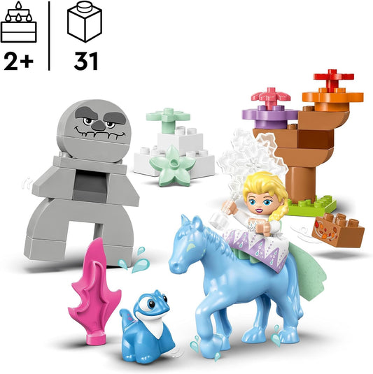 LEGO DUPLO Disney Elsa e Bruni na Floresta Encantada, Frozen 2 Brinquedo de aprendizagem para crianças, meninas e meninos de mais de 2 anos, com 4 personagens, incluindo a miniboneca Els, ideias para presentes de aniversário 10418