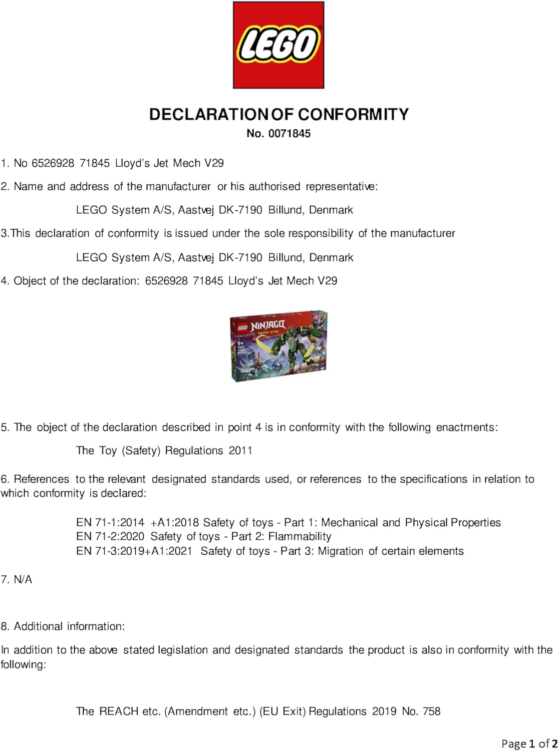 LEGO NINJAGO 2 em 1 Robô a Jato do Lloyd - Transforma-se em um Brinquedo a Jato - 5 Minifiguras, incluindo Sora e Lloyd, além de uma Motocicleta e uma Figura de Dragão - Presente para Meninos a partir de 9 Anos e Fãs de Dragons Rising - 71845