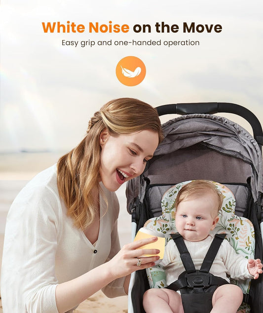 Dreamegg Máquina de ruído branco, máquina de som portátil com 8 luzes noturnas para bebês, máquina de som de ruído branco com 24 rodadas, ruído branco rosa para viagens no berçário do sono, presente para auxílio ao sono para bebês e crianças pequenas