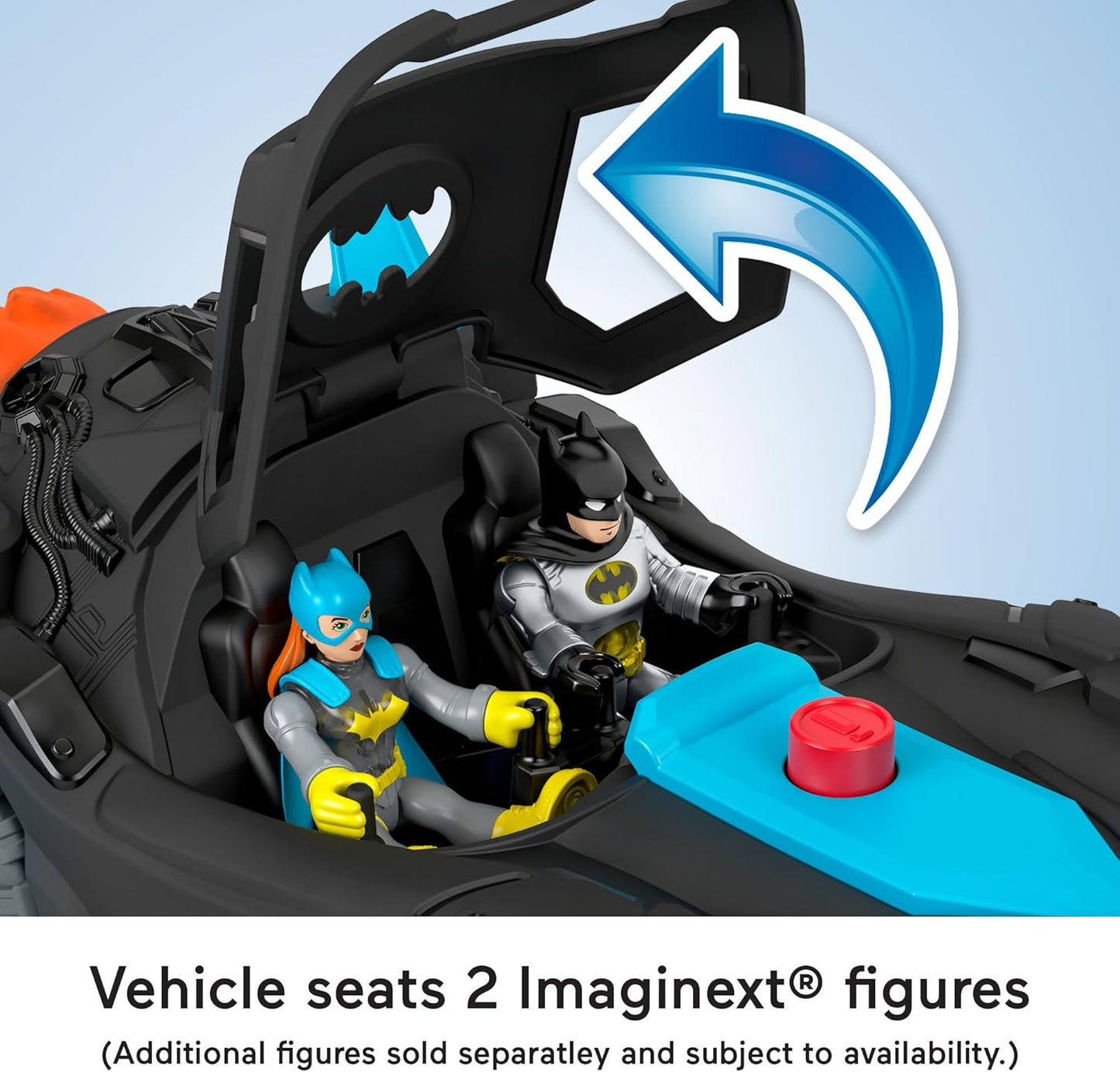 Batmóvel Fisher-Price Imaginext DC Super Friends com luzes e sons, brinquedo do Batman para crianças em idade pré-escolar a partir de 3 anos, HGX96