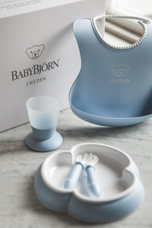 BabyBjörn Vajilla para bebé, 5 piezas, azul claro