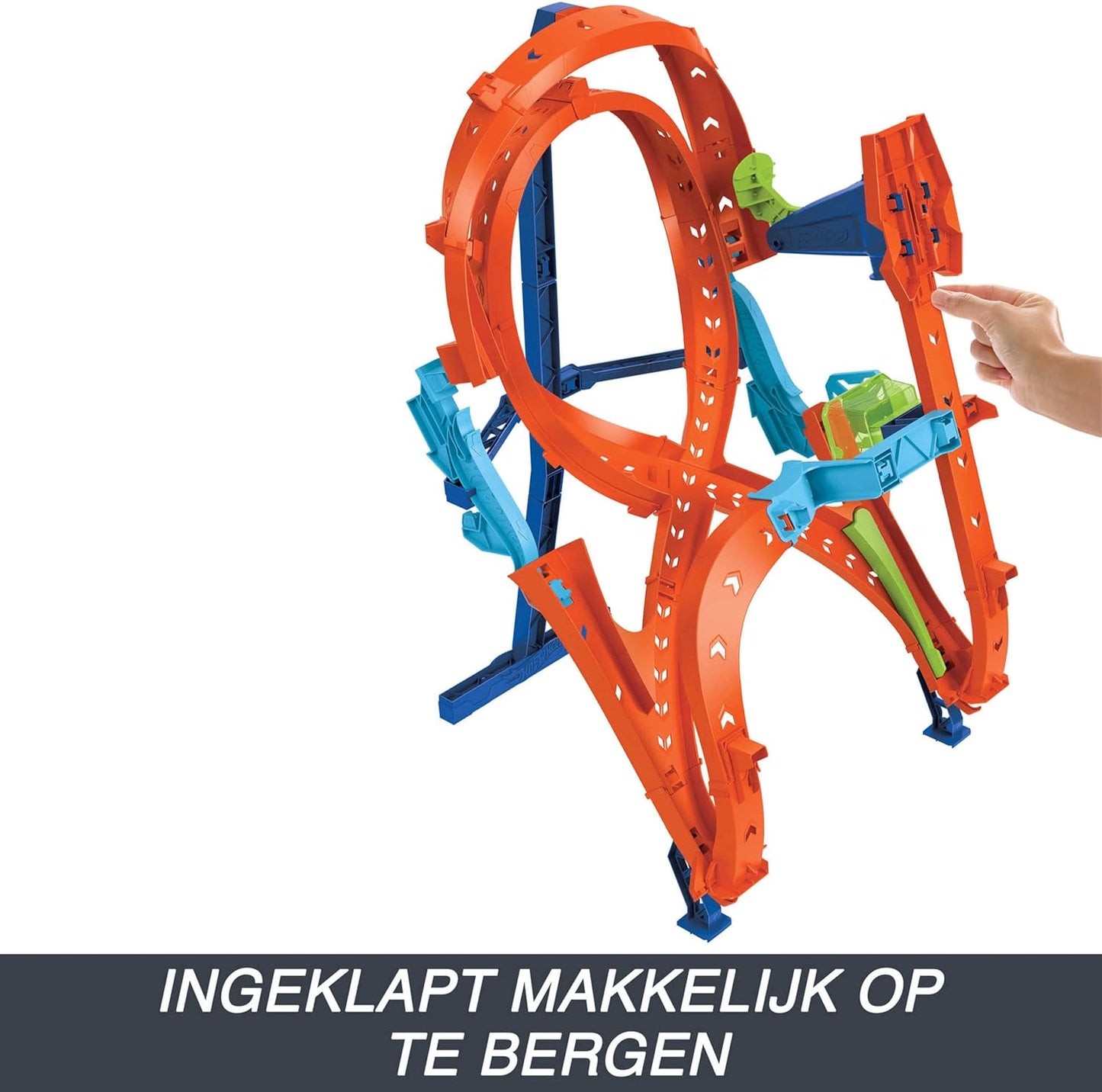 Hot Wheels - Conjunto de Pista com 1 Carrinho, Formato de 8 Alto para Corrida e Manobras, Conecta-se a Outras Pistas, Dobrável para Armazenamento Conveniente, HMB15