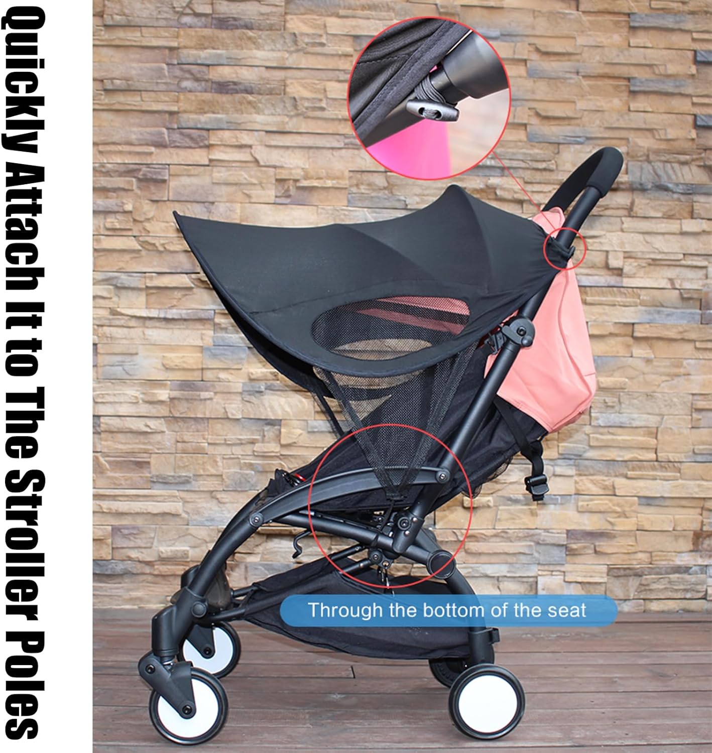 PandaEar Protetor solar universal para carrinho de bebê, ideal para carrinhos de passeio, cadeirinhas de bebê e carrinhos de carro. Proteção solar impermeável para carrinhos de bebê e carrinhos de passeio infantis, UPF 40+.