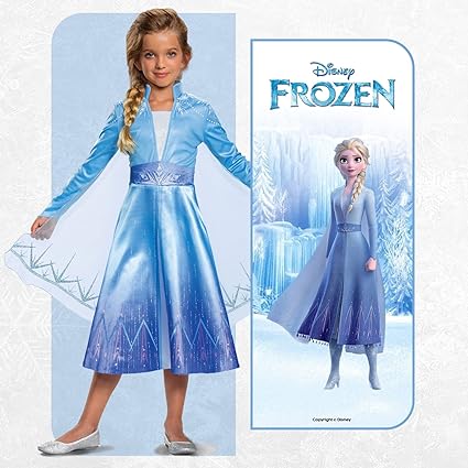 DISGUISE Disney Official Deluxe Frozen Elsa Dress Up para meninas, fantasia de Frozen para crianças, fantasias de princesa para meninas, fantasias do Dia Mundial do Livro para meninas