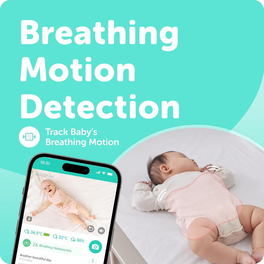 CüboAi Pacote de segurança para dormir - Inclui monitor de bebê inteligente Cubo Ai Plus com visão noturna HD 1080p com conjunto de 3 suportes e almofada de sensor de sono | Alertas de segurança de IA proativa, análise de sono e detecção