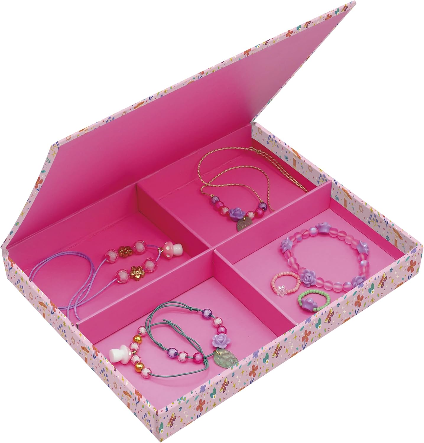 Janod -7 Jewellery Creations - Tema Fada - Les Ateliers Bijoux - Estojo incluso - Kit de Lazer Criativo Infantil - Habilidades motoras finas e concentração - A partir de 6 anos - J09176