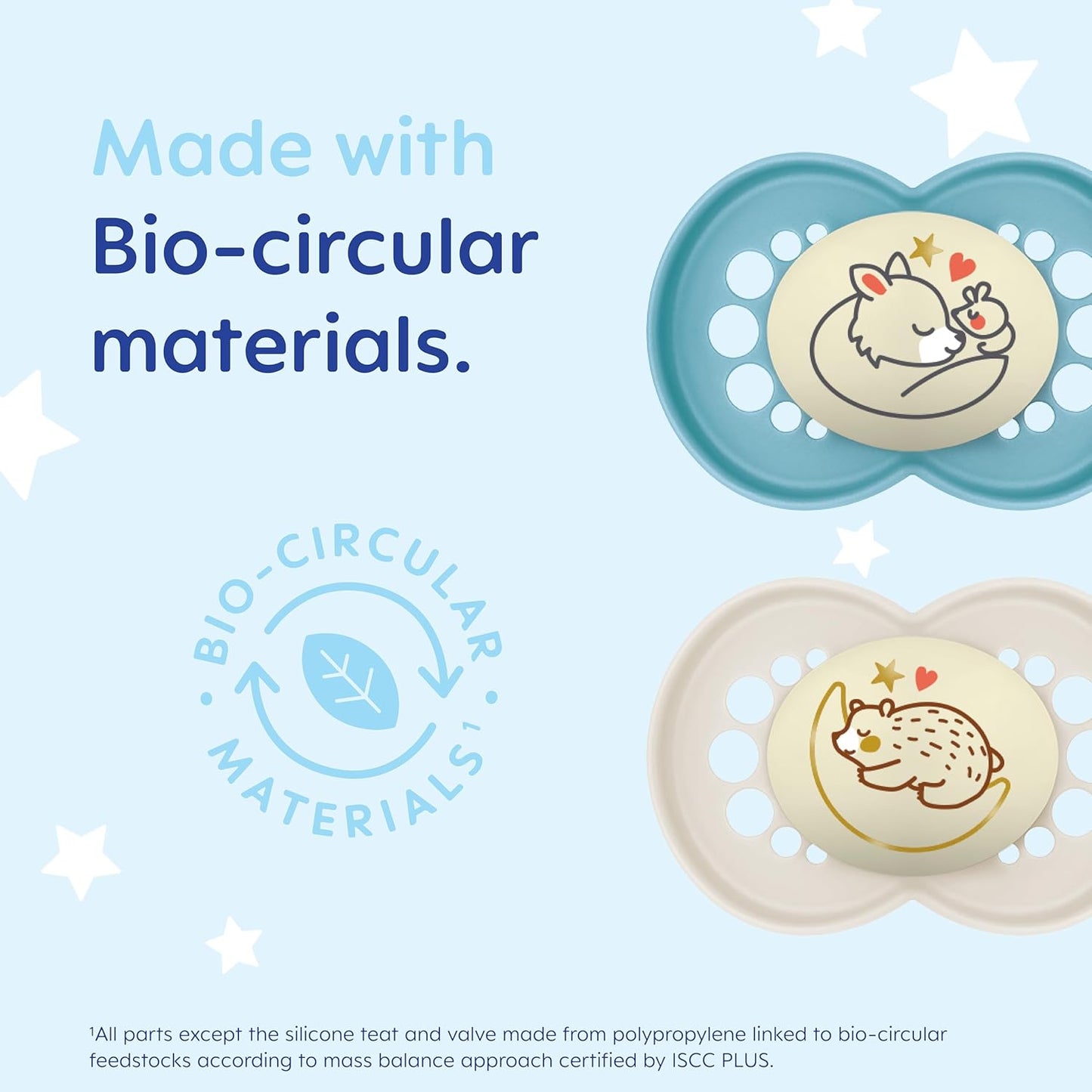 MAM Chupeta noturna original para mais de 6 meses (pacote com 2), chupeta sustentável para bebês, tetina de silicone SkinSoft, chupeta que brilha no escuro, rosa (os designs podem variar)