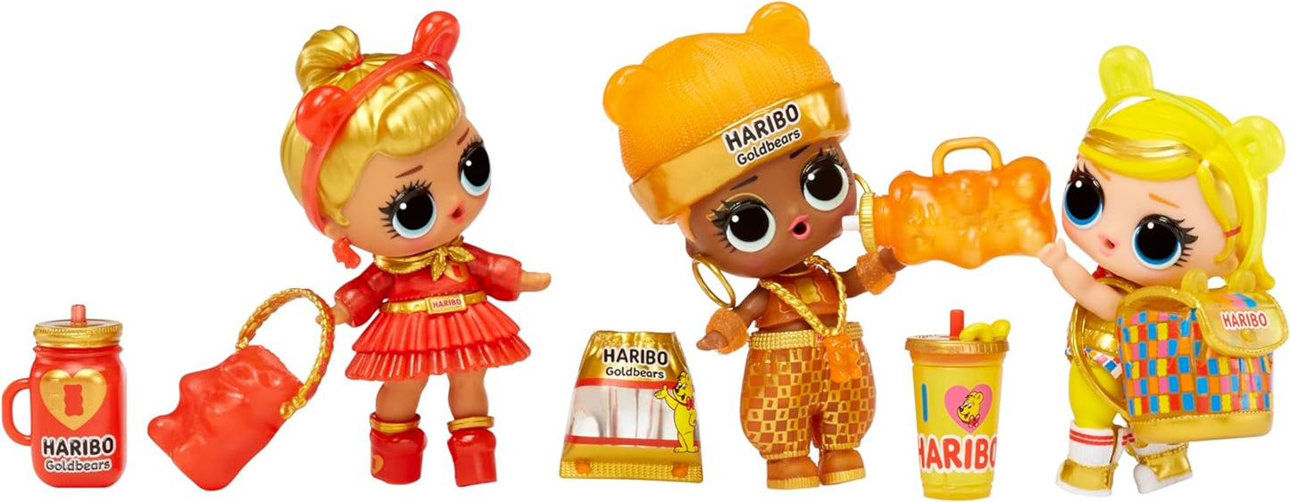 LOL Surprise Loves Mini Sweets Deluxe X Haribo - Goldbears - Inclui 3 bonecos com tema de doces, acessórios divertidos e surpresa de água - Bonecos colecionáveis adequados para crianças a partir de 4 anos