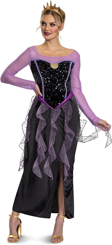 DISGUISE Traje clássico oficial da Disney Ursula adulto, fantasia de Halloween da pequena sereia para adultos tamanho L