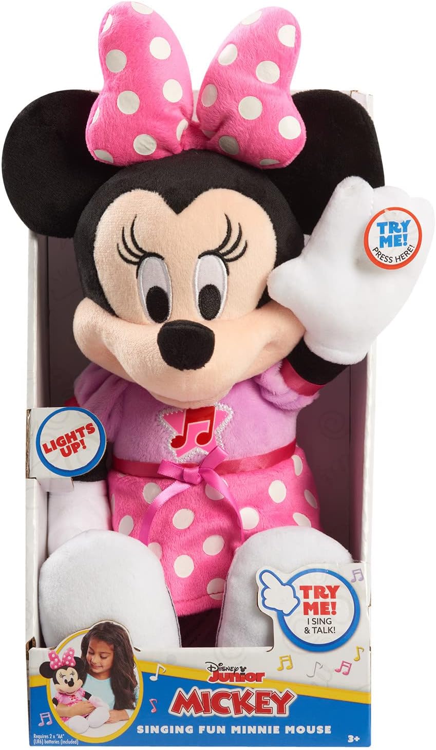 Just Play Pelúcia divertida da Minnie Mouse que canta