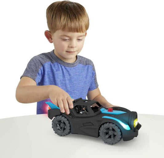 Batmóvel Fisher-Price Imaginext DC Super Friends com luzes e sons, brinquedo do Batman para crianças em idade pré-escolar a partir de 3 anos, HGX96