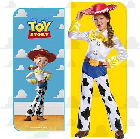 DISGUISE Fantasia oficial de luxo Jessie Toy Story da Disney para crianças, fantasia de vaqueira, roupa de Toy Story Jessie Cow Girl, fantasias do Dia Mundial do Livro para meninas