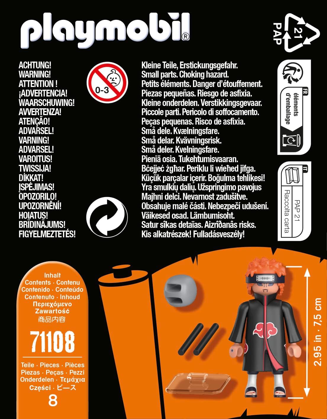 Playmobil 71108 Naruto: Conjunto de figuras de dor, Figura de colecionador de anime Naruto Shippuden, Playset adequado para crianças e fãs com mais de 5 anos