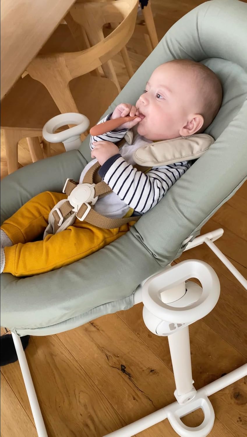 BEABA, conjunto de 2 colheres para bebê de 1ª idade, colheres de chá de silicone, talheres para bebê, a partir de 4 meses, formato ergonômico, texturas diferentes, cabo ergonômico, terracota/cinza veludo