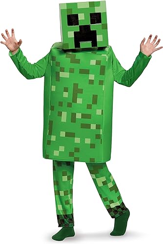 Disguise Fantasia de Minecraft Creeper Deluxe para crianças, fantasias de Halloween para crianças disponíveis nos tamanhos S, M e L