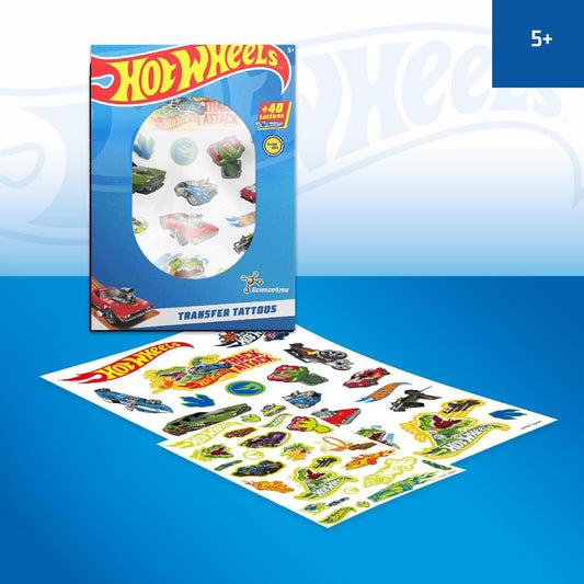 Science4you Tatuagens temporárias - Adesivos Hot Wheels para festa Hot Wheels, Kit de tatuagens de transferência para crianças, presente para meninos e meninas de 5, 6, 7, 8, 9+ anos
