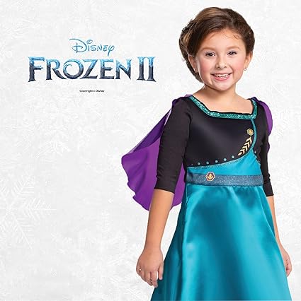 DISGUISE Disney padrão oficial congelado anna traje meninas, vestido anna, traje congelado meninas, carnaval fantasia vestido princesa traje para crianças