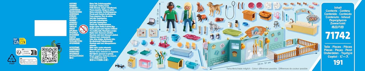 Playmobil | Minha Vida | Hotel de Animais | Brinquedo de Animais para Crianças | Conjunto de Figuras de Animais | Brinquedo para Crianças a partir de 4 anos | 71742
