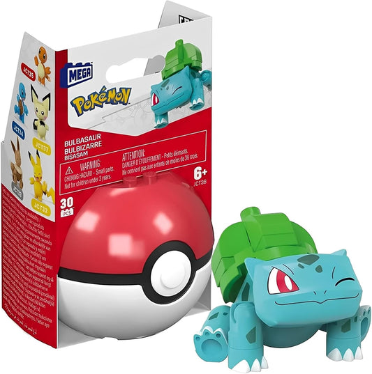 Mega Conjunto de Montagem Pokémon Construx Poké Bola (30 Peças) | Bulbasauro