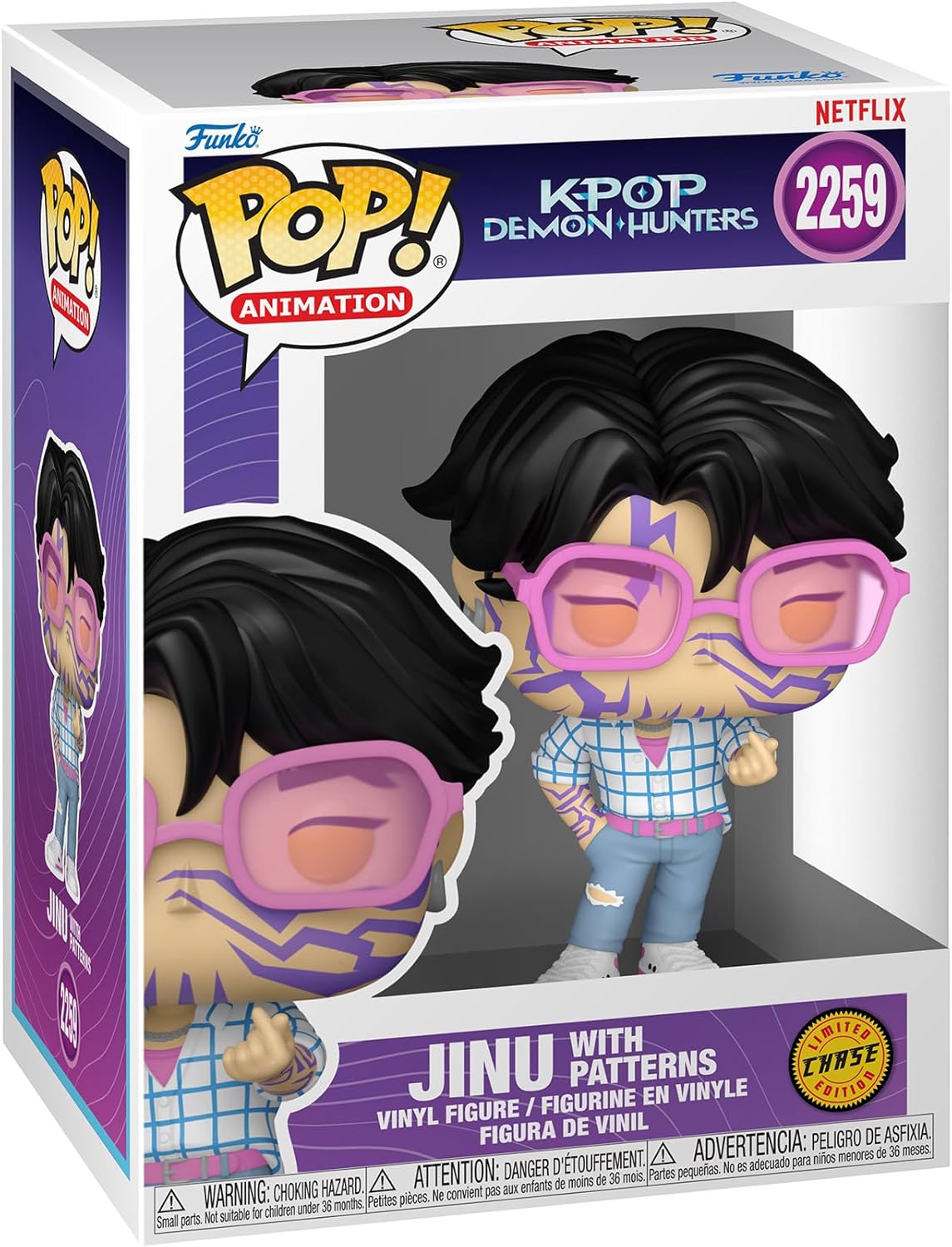 Funko Pop Animation: KPop Demon Hunters - Jinu - Probabilidades de 1-6 para a variante rara de Chase - Figura de vinil colecionável - Ideia para presente - Produtos oficiais - Brinquedos para crianças e adultos