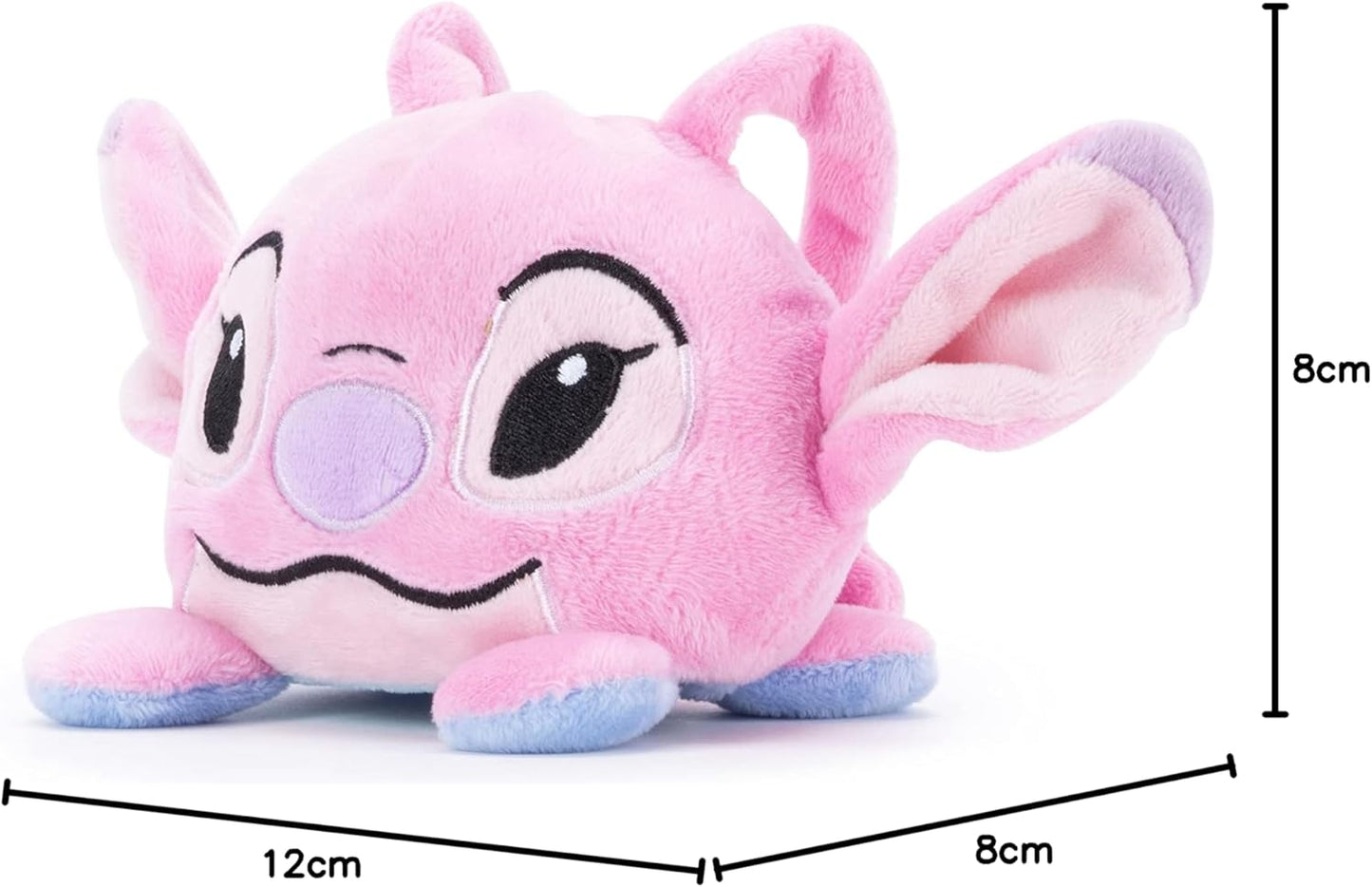 Disney Simba Official Stitch e Angel Pelúcia reversível para crianças Stitch, Azul, rosa