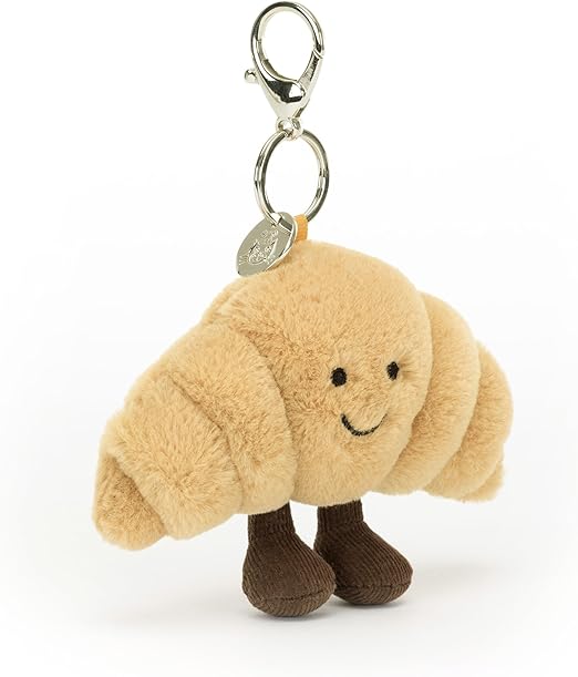 Jellycat Chaveiro de pelúcia para croissant Amuseables, 7,6 cm | Ótima ideia de presente, croissant