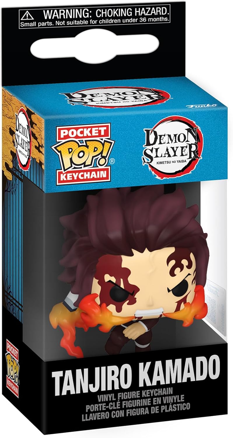 Chaveiro Funko Pop!: Demon Slayer - Tanjiro Kamado - (Dancing Flash) - Chaveiro inovador - Minifigura colecionável - Presente de Natal - Ideia para presente - Produtos oficiais - Fãs de anime - Decoração de mochila