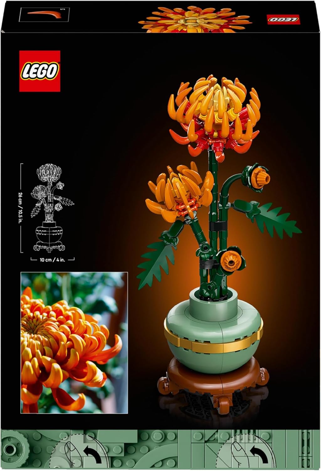 LEGO Icons Juego de construcción de flores de crisantemo, kit de modelo creativo para que los adultos construyan, regalo de plantas artificiales para mujeres, hombres, ella o él, colección botánica para decoración del hogar y la oficina