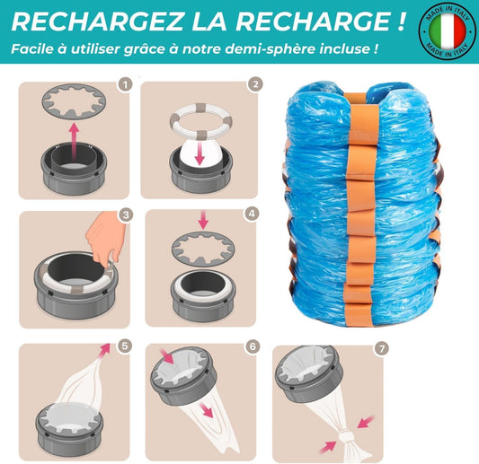 My Happy Nappy Recargas de lixeira para fraldas Tommee Tippee - 【Compatível com Tommee Tippee Sangenic Tec + Simplee Sangenic + Twist & Click】 - Recargas Tommee Tippee X8 - Tratamento de odores EVOH 7 camadas - Fabricado na Itália