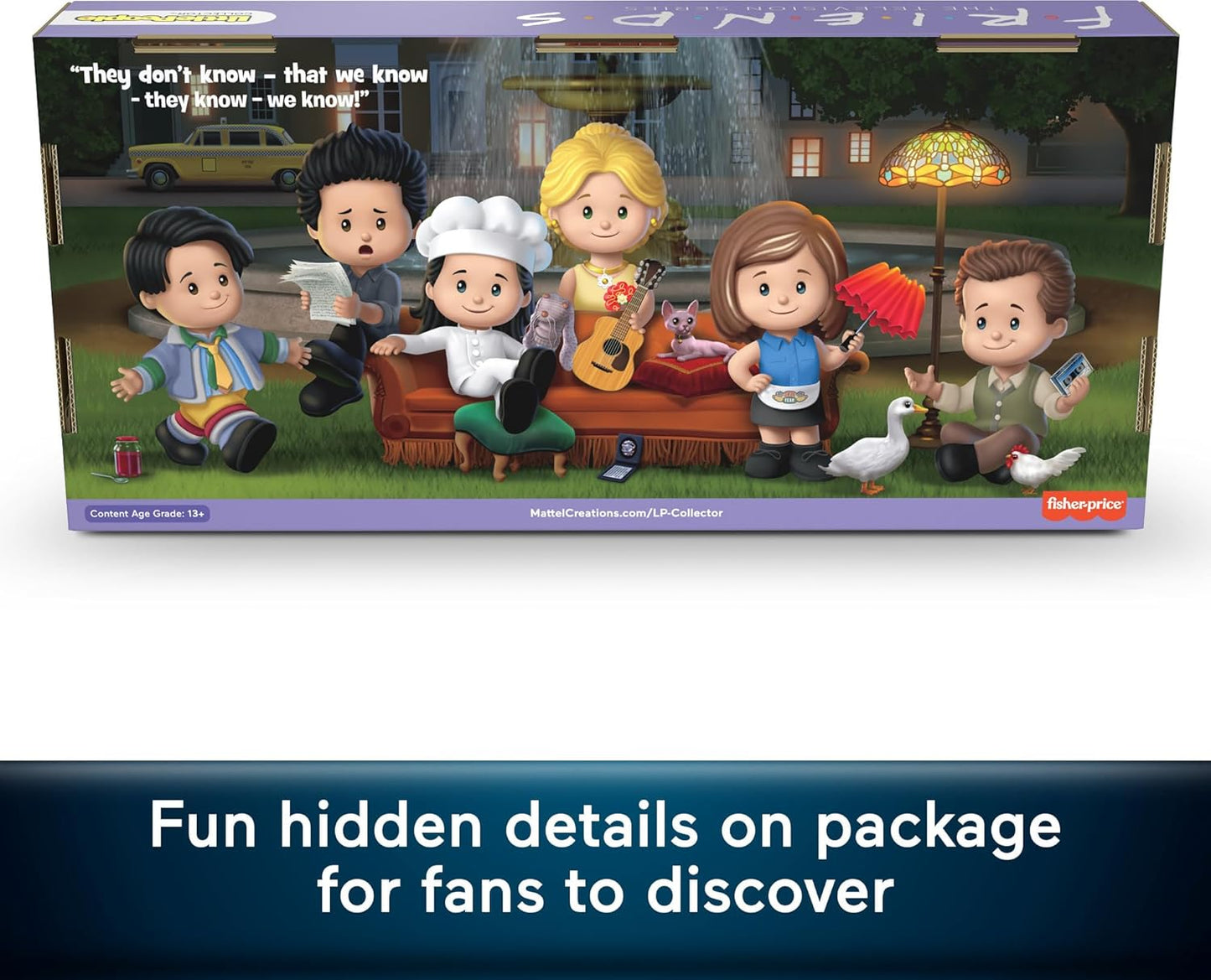 Conjunto de figuras de edição especial da série de TV Little People Collector Friends para adultos e fãs, 6 personagens em um pacote de presente de exibição, HPH05