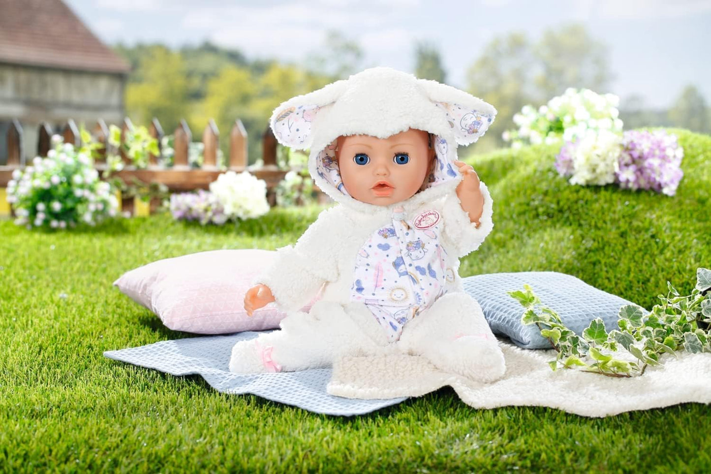 Baby Annabell Macacão com estampa de ovelha 709825 - Roupas e acessórios para bonecas de até 43 cm - Possui capuz com orelhas de ovelha - Inclui cabide - Indicado para crianças a partir de 3 anos