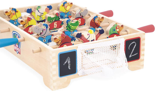 Janod - Mini Mesa de Futebol de Madeira para Crianças - Tema Hóquei no Gelo - Incentiva a troca e o compartilhamento - Produto FSC - A partir de 3 anos - J03367