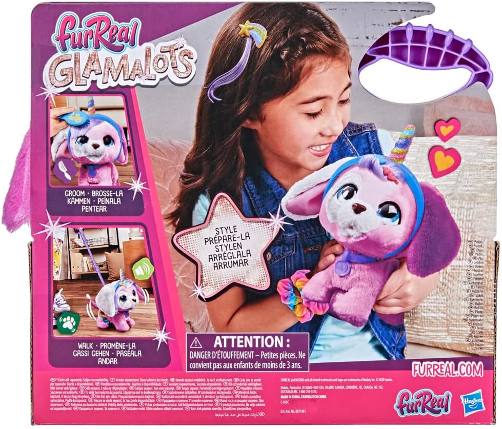Hasbro FurReal Glamalots Juguete interactivo para mascotas, 7 accesorios, edades 4+, multicolor (F1544)
