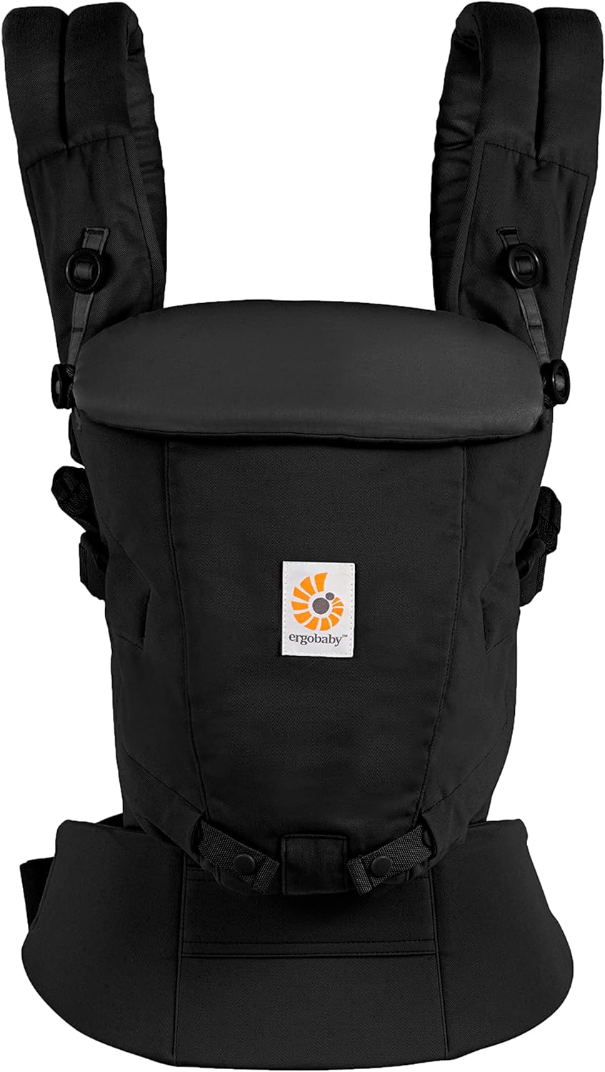 Ergobaby Mochila Portabebé Adapt para recién nacido, desde el nacimiento, 3 posiciones, algodón suave al tacto, posición ergonómica para llevar al bebé delante y detrás, negro ónix