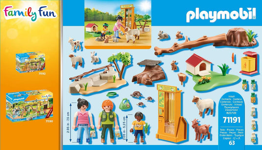 Playmobil 71191 Zoológico Familiar para Brincar com Animais, Conjunto de Brinquedo com Animais, Diversão e Imaginação para Crianças a partir de 4 Anos