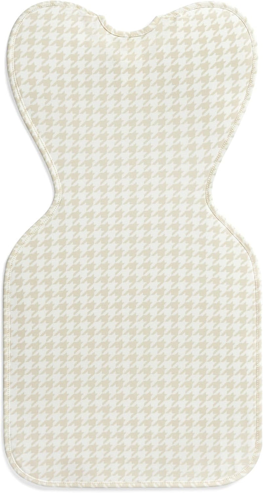 Love To Dream™ Swaddle UP™, Médio 6–8,5 kg – Estampa Pied-de-Poule Bege | Ajuste Perfeito, Favorece uma Rotina de Sono Saudável | 1.0 Tog Ideal para Primavera e Verão (20–24°C) | Algodão Lavável à Máquina com Zíper Duplo